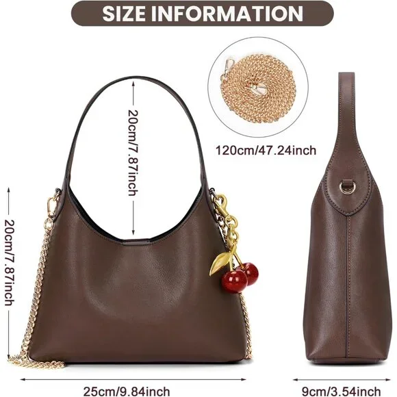 Trendy Small Cherry Hobo Bag with Detachable Shoulder Strap for All Occasions